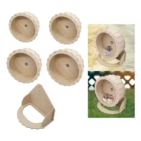 Hamster Wooden Running Wheel Toys Exercise Wheels for Gerbils Syrian Hamster Pet Hamster Running Whe