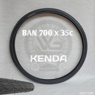 HITAM Bicycle Outer Tire 700C FIXIE ROAD BIKE RB 700x35c 35C KENDA. Hybrid Fiction Bike Tire 700X35C NYLON Black