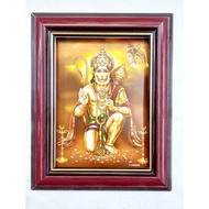 Hanuman Photo Frame with Glass Small Size Frame Pancha Mukhi Hanuman Picture