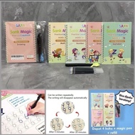 Sank Magic Book Magic Book for Children to Learn to Write 1 Set of 4 Books + Pen