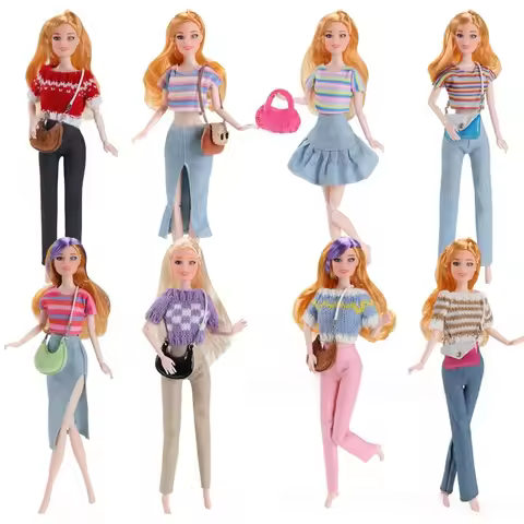 Top Pants Short Sleeve Knitted Sweater T-shirt Dress Bags Accesories Toys For Girls Christmas Birthd