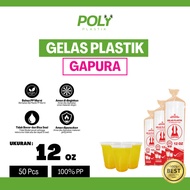 Gapura 12 Oz Clear Plastic Cup / Plastic Cup / Flat Plastic Cup