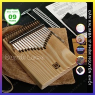 Đàn kalimba 17 phím hình chữ nhật có khắc logo QUYNHLEMO - Kalimba 17 phím nguyên khối gỗ thông cao 
