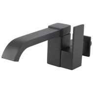wsustore--Bathroom Basin Faucet Wall Mounted Cold Water Faucet Bathtub Waterfall Spout Vessel Sink F