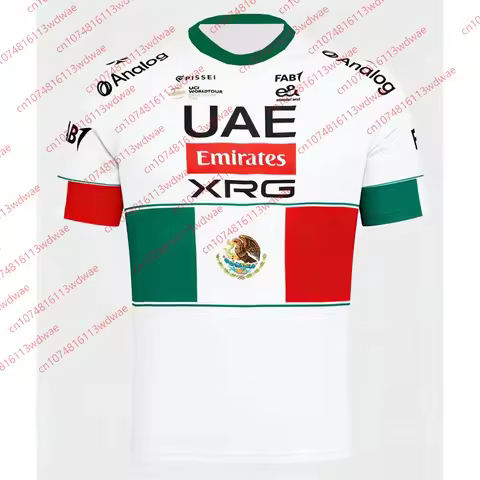 UAE Emirates Team Cycling Jersey Mexico Champion Special Edition Quick Dry Breathable Short Sleeve B