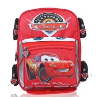 Cartoon McQueen Car Backpack - กระเป๋านักเรียนน้ำหนักเบาสำหรับนักเรียนชั้นประถมศึกษา