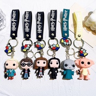 Harry Potter Keychain Ron Hermione Voldemort Malfoy Snape Dobby Action Figure Toys Action Figure