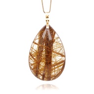 【正佳珠寶】銅鈦晶 頂級淨透水滴 15.3g 銅鈦晶吊墜 18K金