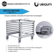 Ubiquiti UniFi Toolless Mini Rack U-Rack-6U-TL 6U Open Frame Rack with Lockable Casters