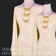 KAIN PASANG CEY CREPE SONGKET DIAMOND GOLD LINE PLAIN BIDANG 60 KAIN ELA COTTON SILK SOFT LYCRA MOSS