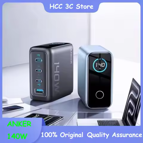Original Anker Zolo 140W GaN Charger AI Display Screen Four-Port Fast Charge Mobile Phone Chargers P