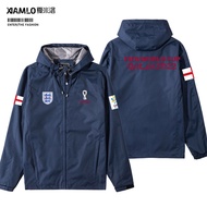 ซ้าย Bank Yunyao ปรับแต่ง Qatar Football World Cup แจ็คเก็ตทีมอังกฤษสําหรับวัยรุ่น Hooded Zippered แ