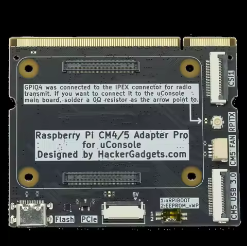 uConsole Adapter Board Supports PCIe/ RPITX/ CSI2/RTC battery Connector/PWM Fan for Raspberry Pi CM4