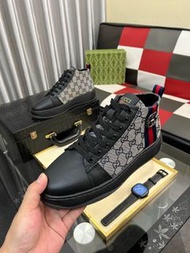 香港現貨 古奇Gucci男款高幫運動休閒鞋 35-46碼 順豐包郵 閒置男鞋