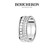[Ready Stock+Full Set Packaging Box] BOUCHERON/BOUCHERON Diamond Ring 18K White Gold Gold Gift
