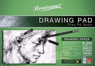 Renaissance สมุดวาดเขียน ปกฟ้า ปกเขียวปกทอง ขนาด A2 A3 A4 แบบเรียบ แบบหยาบ