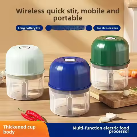 Electric garlic puree machine, garlic grinder, portable rechargeable meat grinder, vegetable mixer, 