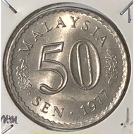 ( Syiling ) 50 Sen 1977 (UNC ) Malaysia Parliament House