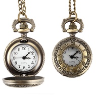 New Fashion Vintage Pocket Watch Alloy Roman Number Dual Time Display Clock Necklace Chain Watches B