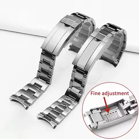 Solid Stainless Steel Band for Rolex Explorer II Watch Strap Universe Fold Buckle Men's Arc Type Spe