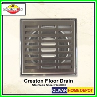 CRESTON Heavy Duty Floor Drain Stainless Steel Square 100mmX100mm FQ-8005