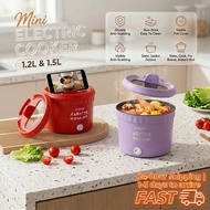 [SG Stock] 1.2L/1.5L Mini Rice Cooker Portable Electric Multi Cooker Non-Stick Hotpot Steamer