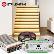 BTF-LIGHTING Stairl lamp PIR Sensor Stair Light Full Kits Dimmer Indoor Stairway Light