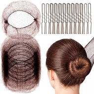 FANDAMEI Hair Accessories Set: 20PCS Mesh Hair Nets & 40PCS U Shaped Hair Pins for Women, Girls, Bal