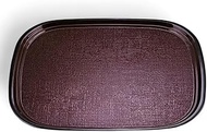 J-kitchens Obon 16.5 inches (42 cm), Oval Textured Tray, Shinsho, Non-slip, 16.5 inches (42 cm), Lac