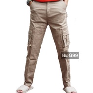 Men's LONG Cargo TROUSERS SIZE 28-40 PREMIUM QUALITY SLIMFIT GUYS SKINNY PLAIN COWOKCargo long Cargo