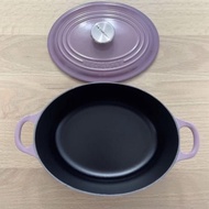 Le Creuset 橢圓形琺瑯鑄鐵鍋 23厘米  Mauve Pink (黑色內鍋) 廚具