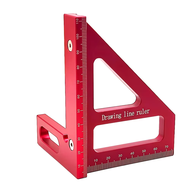 Carpenter Square- Woodworking Square Protractor Aluminum Miter Triangle Ruler 3D Multi Angle 45/90 D