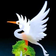 Xiongying 3D Fruit Trimming Mold - Watermelon Skin Carving Tool Set, Professional Swan/Crane Shaping