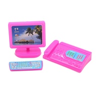 Enid Miniature Computer Keyboard Fax Machine Furniture for Doll Dol-lhouse Kids Toy