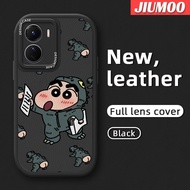 เคส JIUMOO สำหรับ VIVO Y16 Y35 5G Y56 5G เคสการ์ตูนเครยอน Shin-Chan ดีไซน์ใหม่บางนุ่มหนังซิลิกาเคสโท