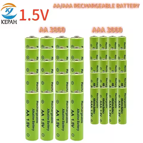 1.5V AA + AAA NI MH Rechargeable AAA 3800 + AA 3000mAh For Torch Toys Clock MP3 Player Replace Ni-Mh