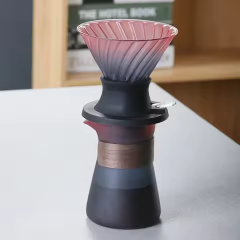 Glass Pour Over Coffee Maker With V-Shape Drip Coffee Dripper And Immersion Dripper Switch Filters C