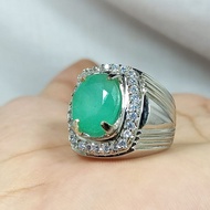 926 SILVER RING WITH COLOMBIAN EMERALD GEMSTONE ELEGANT LOOK