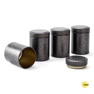 H&X 2Pcs Mini Tea Tin Can Portable Sealed Storage Jar for Green  Tea Box