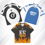 8 Football Unisex Jersey//Fire Skull motif 66//Vintage Jersey Full Printing By Expetacia