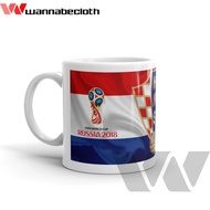 Ceramic Mug Glass Souvenir World Cup 2018 Kroasia Croatia Flag