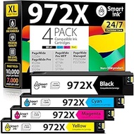 Smart Ink Compatible Ink Cartridge Replacement for HP 972X 972 (4 Pack Combo) to use with PageWide P