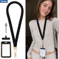 3in1 Elastic Retractable Lanyard Phone Strap with Clear Gasket Patch Card ID Badge Holder Tali Leher