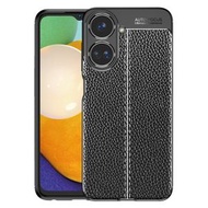 全城熱賣 - 適用於Realme 10 Pro 皮紋TPU防摔手機保護殼（黑色）