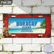 2D Flat, 1pc, Sign, Decorative Plaque & Statues (12" X 5.9"), Boracay Island Paradise Philippines, M