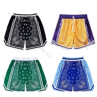American basketball shorts NBA Lakers color matching basketball shorts men's fashionable cashew flow