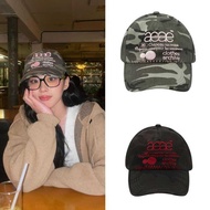 AEAE Embroidered Letter Camouflage Baseball Cap Casual Washed Retro Slimmer Look JulieHan Same Style