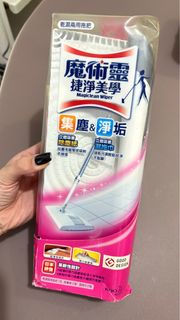 魔術靈 捷淨美學乾濕兩用拖把(乾濕兩用拖把1支/除塵紙1張/ 濕拖巾1張)