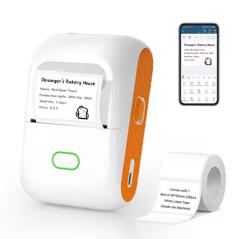 DETONGER DP26 Mini Portable Thermal Label Printer Office Supplies Adhesive Sticker Printers Maker Wi