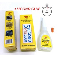Rill 3 Second OK Super Glue / 3 Second Glue / Gam 3 saat / Gam 3 second